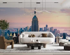 3D Sky City Building Self-adhesive Removable Wallpaper Murals Wall 108