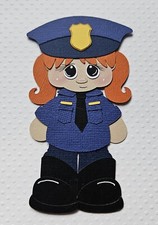 Police Girl Red Hair. Scrapbook, Card Making Paper Piecing