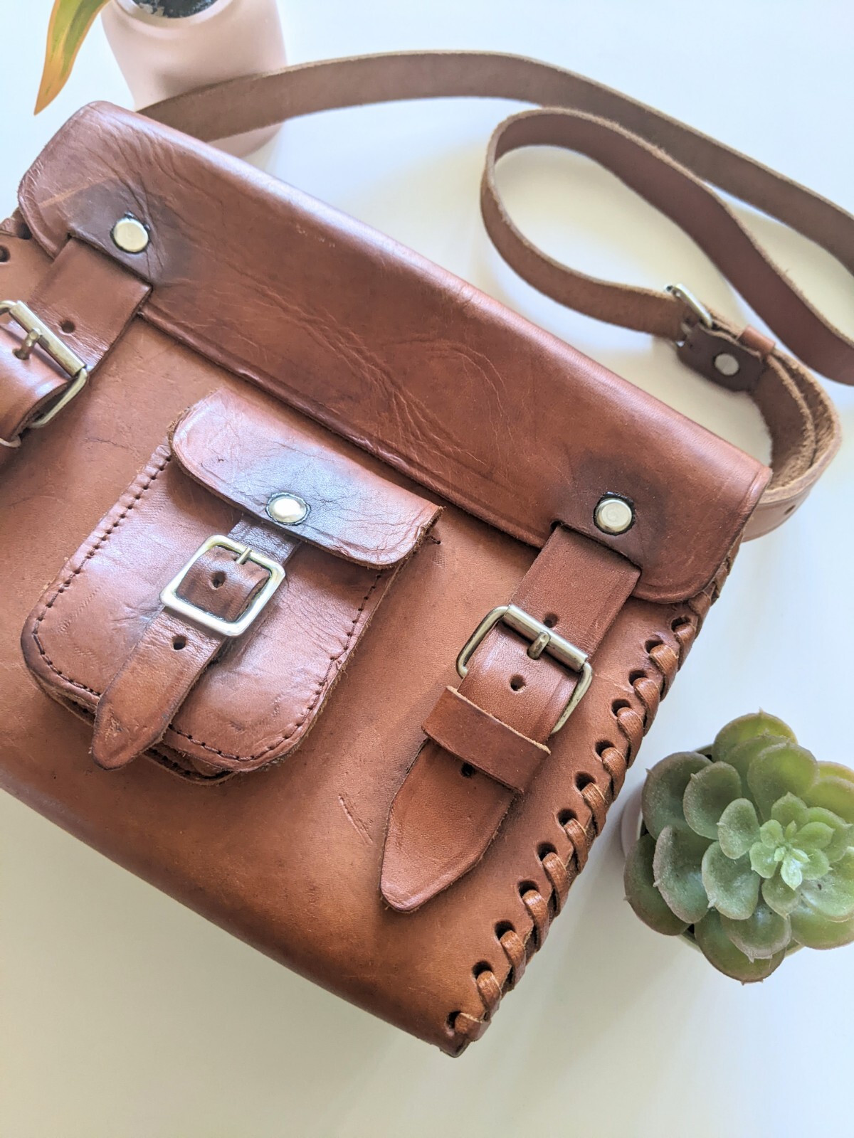 Genuine Leather Crossbody Camera Bag Gem