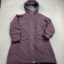 Duluth Trading Co Jacket Womens Large Purple Black Hills Hooded Parka Thinsulate