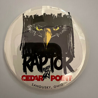 Cedar Point 1994 Raptor Roller Coaster 3'' Button