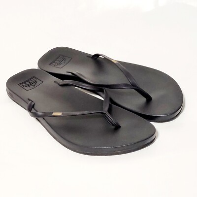 REEF Cushion Slim Black Thong FlipFlop Sandals Lightweight Cushion Wms 6.5-7 US