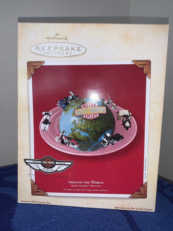 Harley Davidson Christmas Ornament Around The World Hallmark Keepsake Ornaments