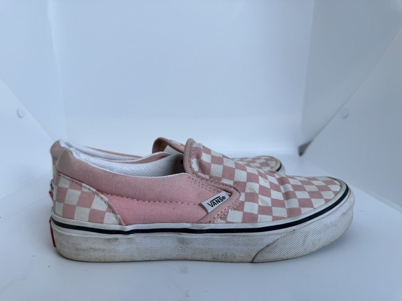 Vans Classic Slip-On Kids 3 Pink Checkerboard Shoes