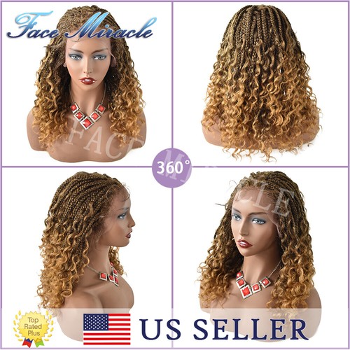 18" Box Braided Wig for Black Women Lace Front Hand Braids Synthetic Twist Wigs - Picture 15 of 28