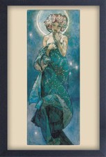 ALPHONSE MUCHA MOON 12x18 FRAMED GELCOAT POSTER ART NOUVEAU VINTAGE IMAGE ICONIC