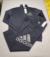 Adidas Tracksuit Jacket  Pants Set XL Mens Camo Black Green Brown Tricot