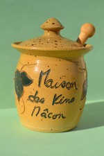 moutardier pot à moutarde MAISON DES VINS MACON - poterie PIERRECLOS LA LUCIOLE