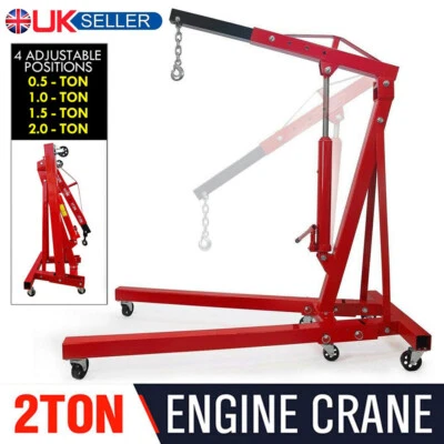2 Ton Motor Engine Crane Hydraulic Hoist lift Jack Lifting Folding Workshop UK