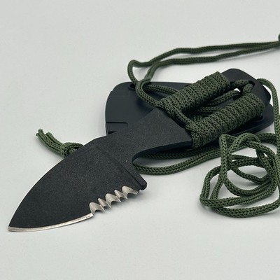Top USA Neck Knife Cord Wrapped W/ Sheath Mint