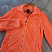 North Face Womens Size Medium Fleece Jacket Full Zip Bright Coral Orange Osito