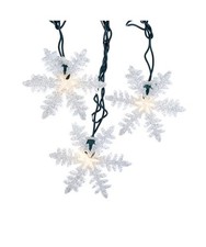 UL 10-Light White Snowflake Light Set