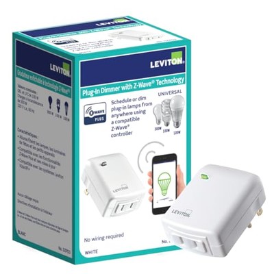 Z Wave Plus Smart Pluggable Dimmer Switch for Alexa Compatible Lamps