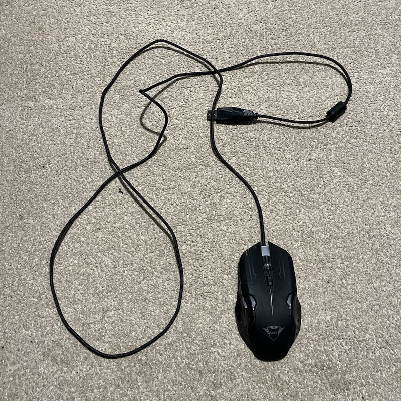 Trust Wired USB Gaming Mouse w/ LED Lighting, Adjustable DPI - Black