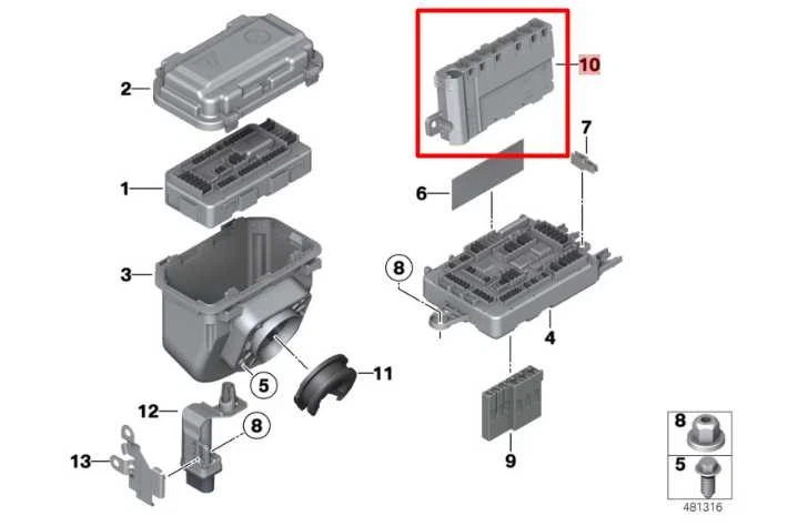 2013-16 BMW 328i xDrive SULEV Battery B+ Power Distribution Junction Fuse Block - Image 2 of 4
