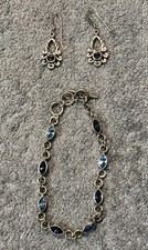 Vintage Sterling Silver Bracelet And Earrings Set Weight Is 18 Grams