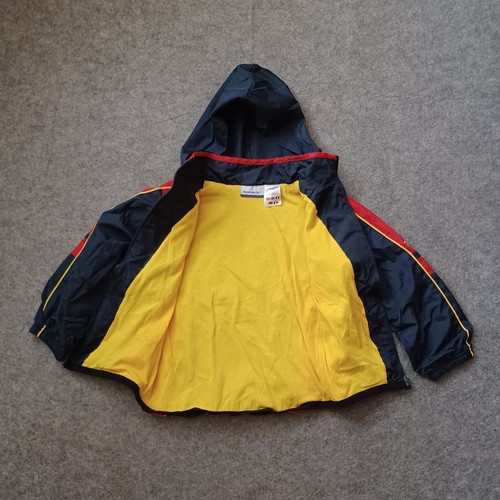 Vtg Reebok Track Jacket M Boys Blue Red Full Zip Hood Logo Embroidered Spellout - Picture 16 of 17