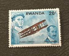 MVLH STAMP / 1978 RWANDA / HISTORY OF AVIATION SERIES, WRIGHTS & FLYER I / 20¢