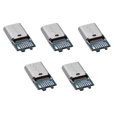 5PCS Type C USB3.1 24Pin Female Jack PCB USB Connector Breakout PCB DIY Cable c