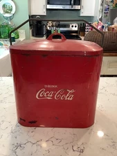 Vintage Red Coca Cola Cooler Carrying Case 12”L x 7.5"W x 11.5"H