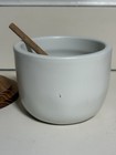 Hearth Hand Magnolia Honey Pot Jar Stoneware, Acacia Wood — photo 4