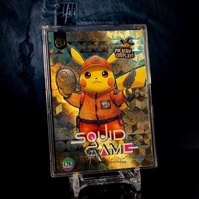 Squid Game Pikachu Cosplay E26 Gold Holo Textured Pokemon