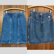 Vtg Guess Denim Skirt 90's Y2k 27" Waist Georges Marciano Made in USA