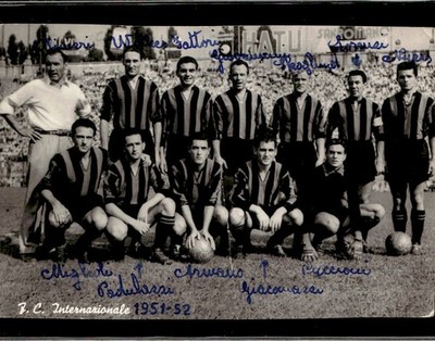 Football postcard football training team F.C Inter 1951-52