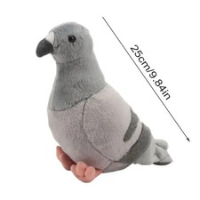 25cm Kawaii Simulated Gray Pigeon Plush Toy Cute Soft Stuffed Animal Dove Bird D