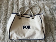 Fox Tote Bag Womens Medium Beige Canvas Rope ...