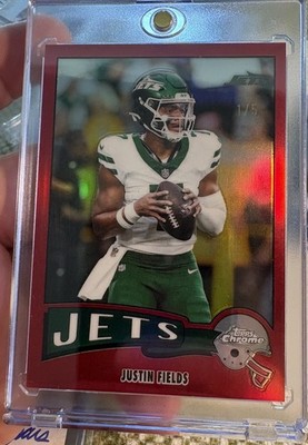 2025 Topps Chrome Justin Fields 1975 Topps True Red Refractor # d 1/5