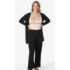 Brand New Ruby Ribbon Women's Size XXL 2XL Black Open Front Cardigan Set Pants