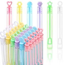 LOAVER 36 Pack Mini Bubble Wands Bulk for Kids,Assorted Pastel Rainbow Bubble