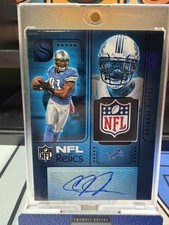 2025 Panini Silhouette Calvin Johnson NFL Relics Shield Auto /5 Lionss