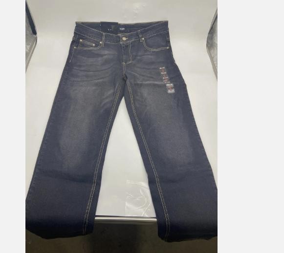 BLU ROCK MENS CASUAL FLEX STRETCH SLIM STRAIGHT JEANS - SIZE 32X31 - JET BLACK 7590₽