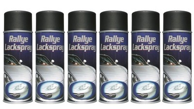 1 Karton Rallye Lackspray schwarz matt Kontrollspray (6x400ml)