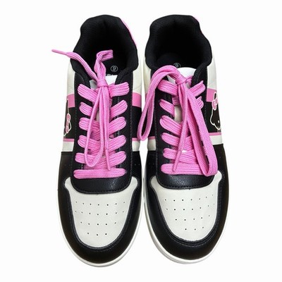 Women s Sanrio Hello Kitty Black, Pink, White Low Top, Lace Up Sneakers sz-9