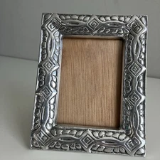 Holland Boone Picture Frame Artisan Polished Pewter Aztec South Western Silver