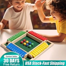 Wooden Shut The Box Board Game 4-6 Players Cl...