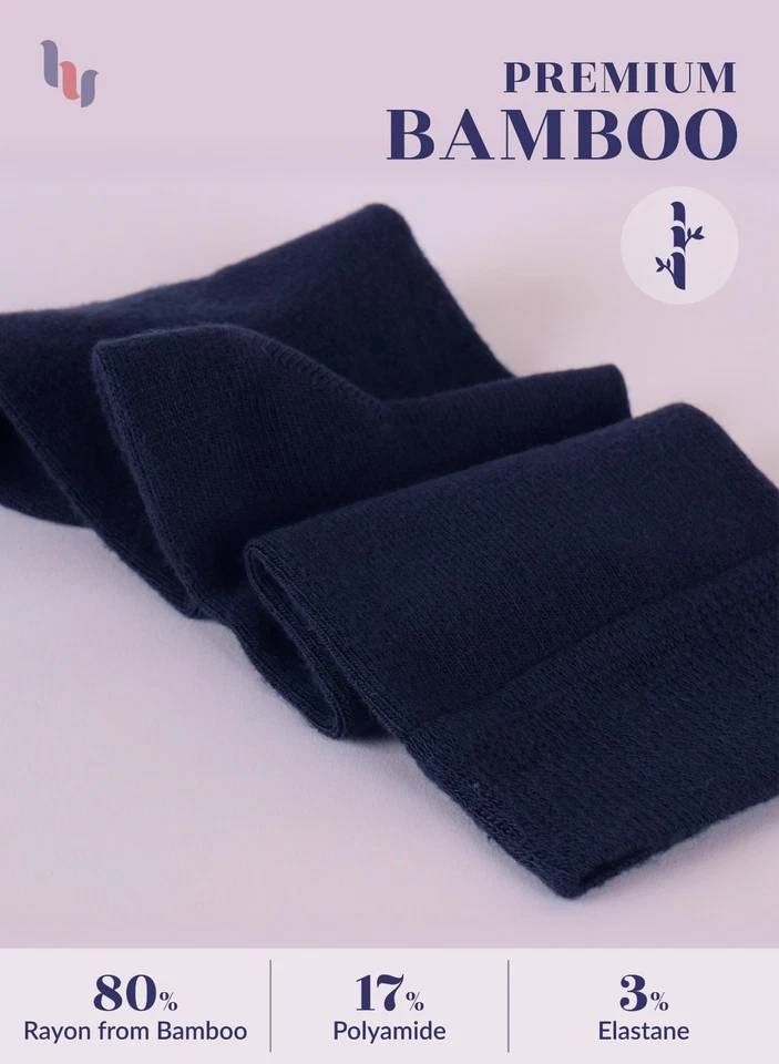 Calcetines hasta la rodilla de bambú Hugh Ugoli para mujer, talla 5-8/8-11, 4 pares Foto 4 de 4