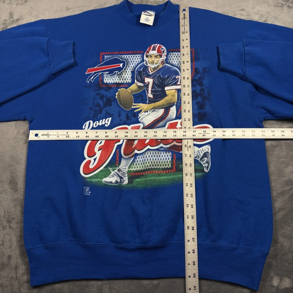 Sudadera De Colección Buffalo Bills Para Hombres XL Azul Doug Flutie #7 Jugador Profesional Fútbol Foto 4 de 4