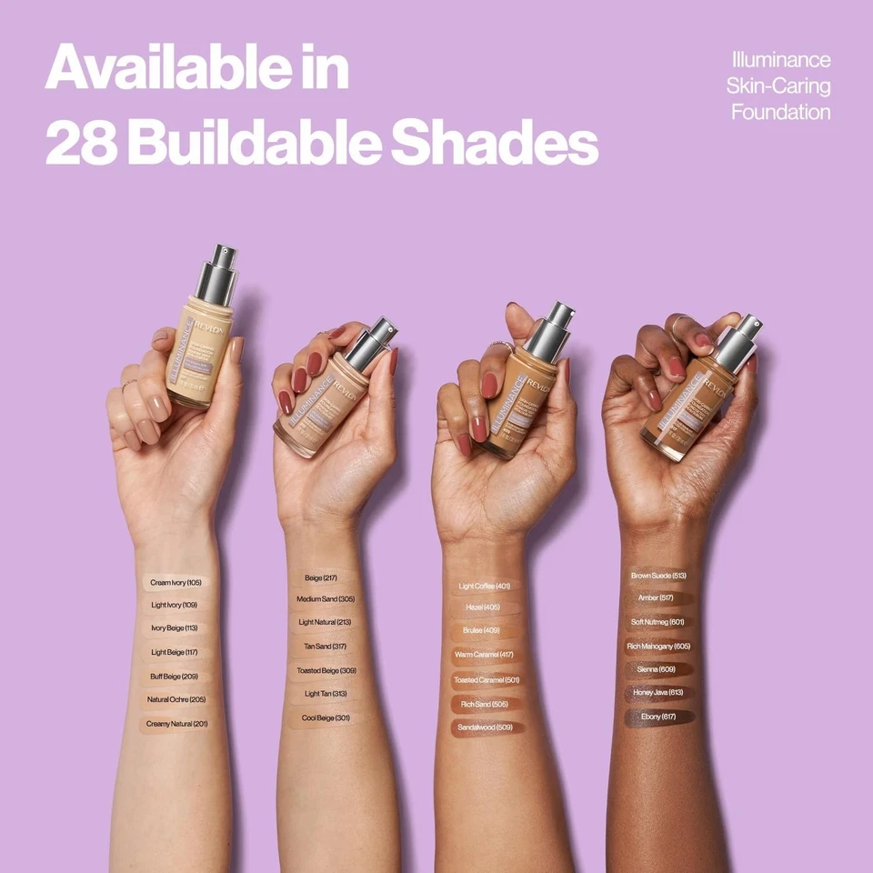 2 Pack Revlon Illuminance Skin-Caring Foundation Hydrating Radiant Finish TDR - Image 3 of 4