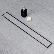 SaniteModar 24" Stainless Steel Linear Shower Drain Tile Insert Flat Cover Brush