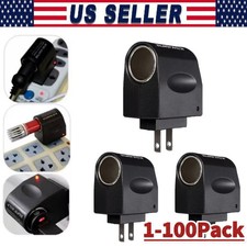 100-240V AC To 12V DC Car Cigarette Lighter Socket Power Adapter Converter LOT