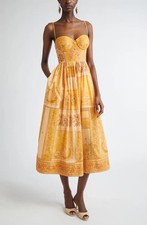 AUTH Zimmermann Lucky Bandana Print Cotton Midi Dress Size 3 AU/10 US