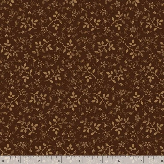 MARCUS FABRICS Flannel Floral Leaves Foliage Mercantile Flannel Pam Buda Fabric by Yard D274.47