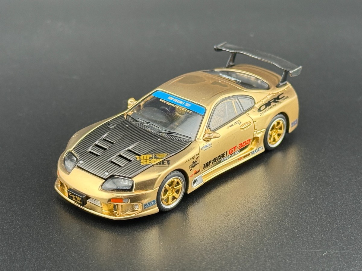 Pop Race Top Secret GT300 Supra Gold with Carbon Hood PR640277 1