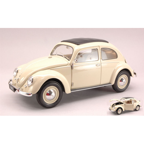 Vw Classic Beetle 1952 Cream 1:18 Welly Auto Stradali -D- Neues Modell-image