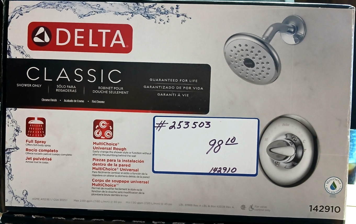 Delta Classic Single-Handle 5-Spray Shower Faucet in Chrome,