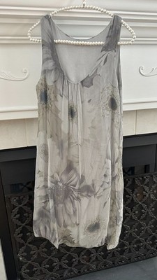 LK NU  ITALY SILK Dress Womens Medium Floral Italian A Line Boho
